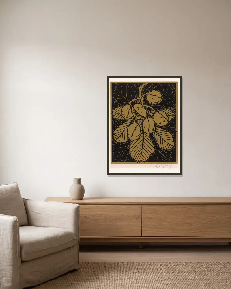 Kastaniendach von Julie de Graag gerahmt an einer Wand