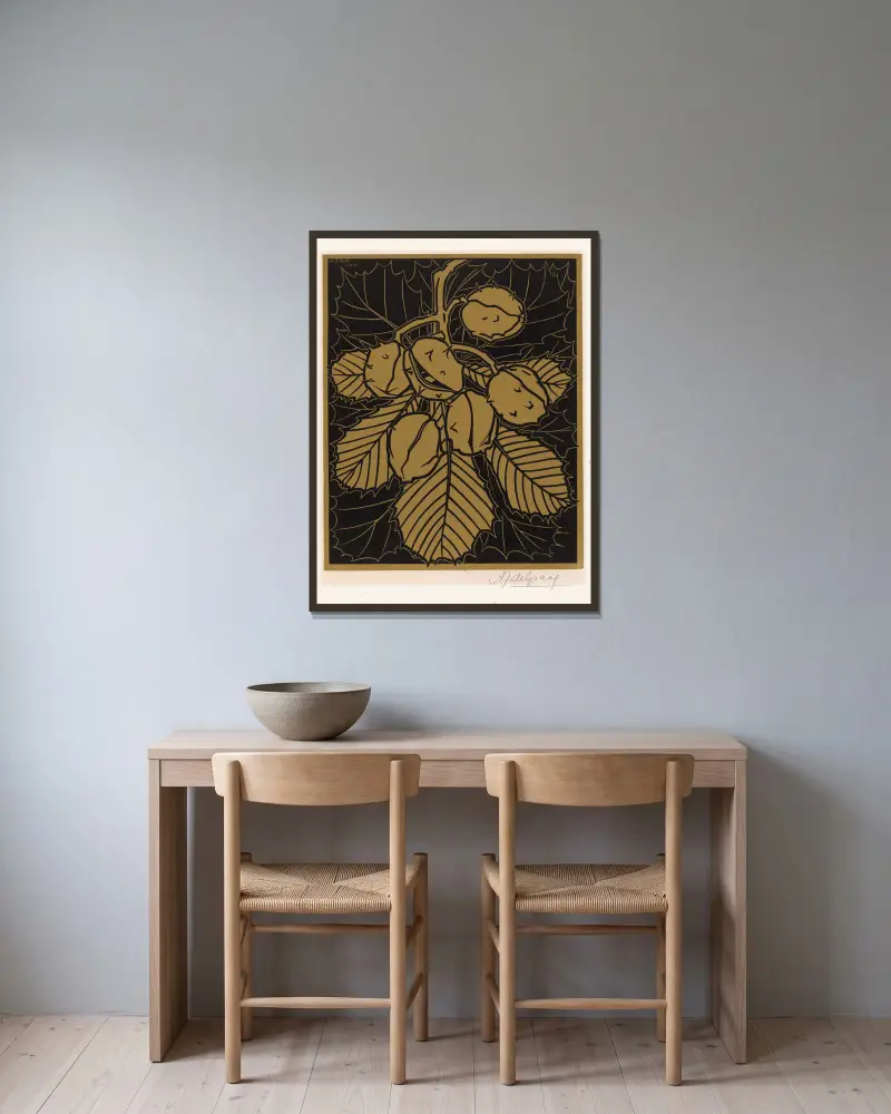 Kastaniendach von Julie de Graag gerahmt an einer Wand
