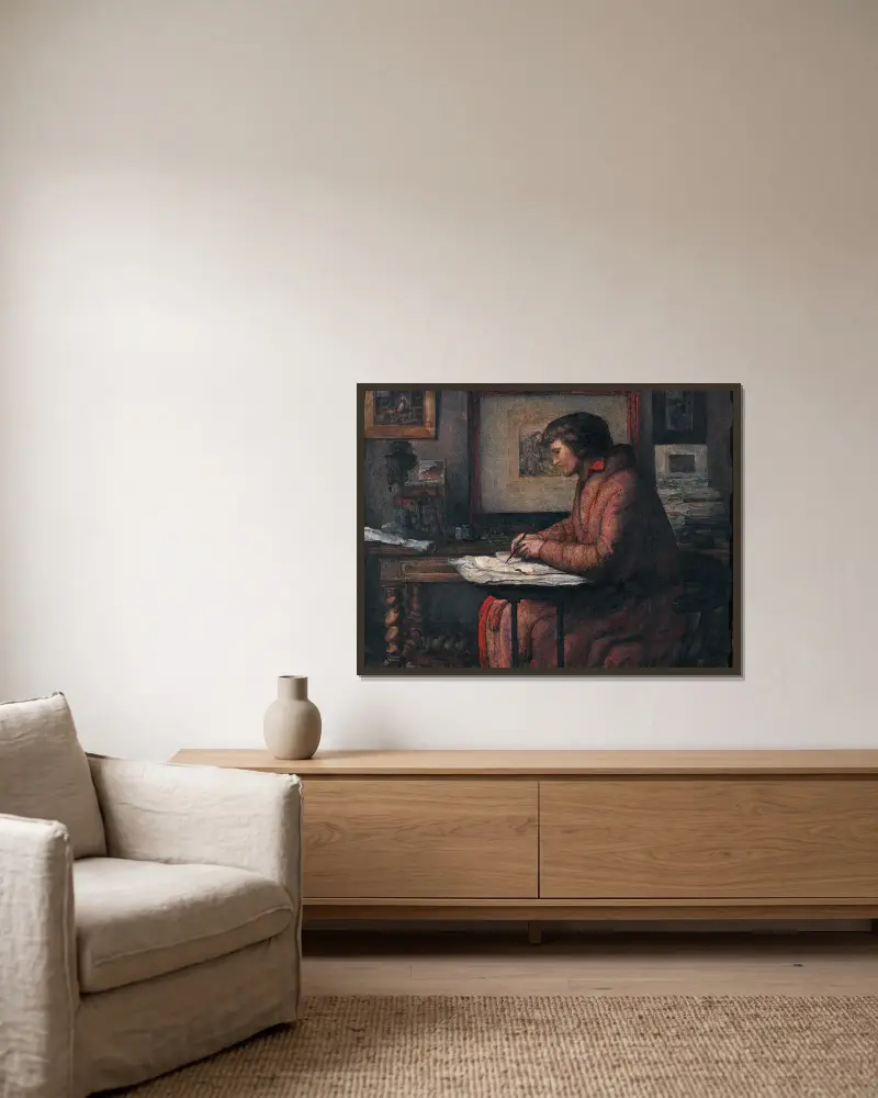 Max Waller von Henry de Groux gerahmt an einer Wand