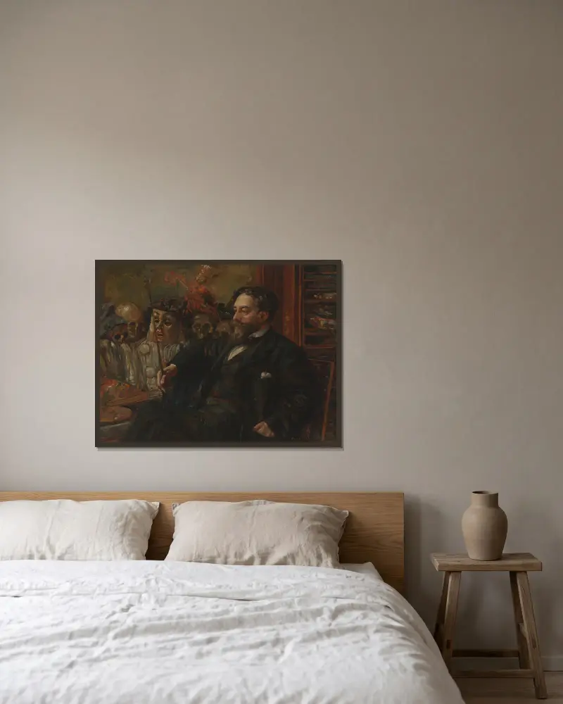 Portret Jamesa Ensora, Henry de Groux w ramie na ścianie