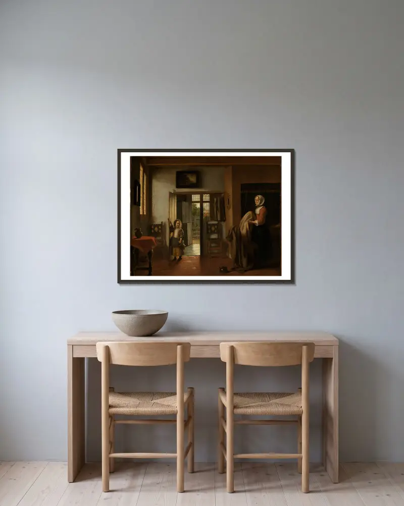 V sovražně, Pieter De Hooch v rámu na stěně