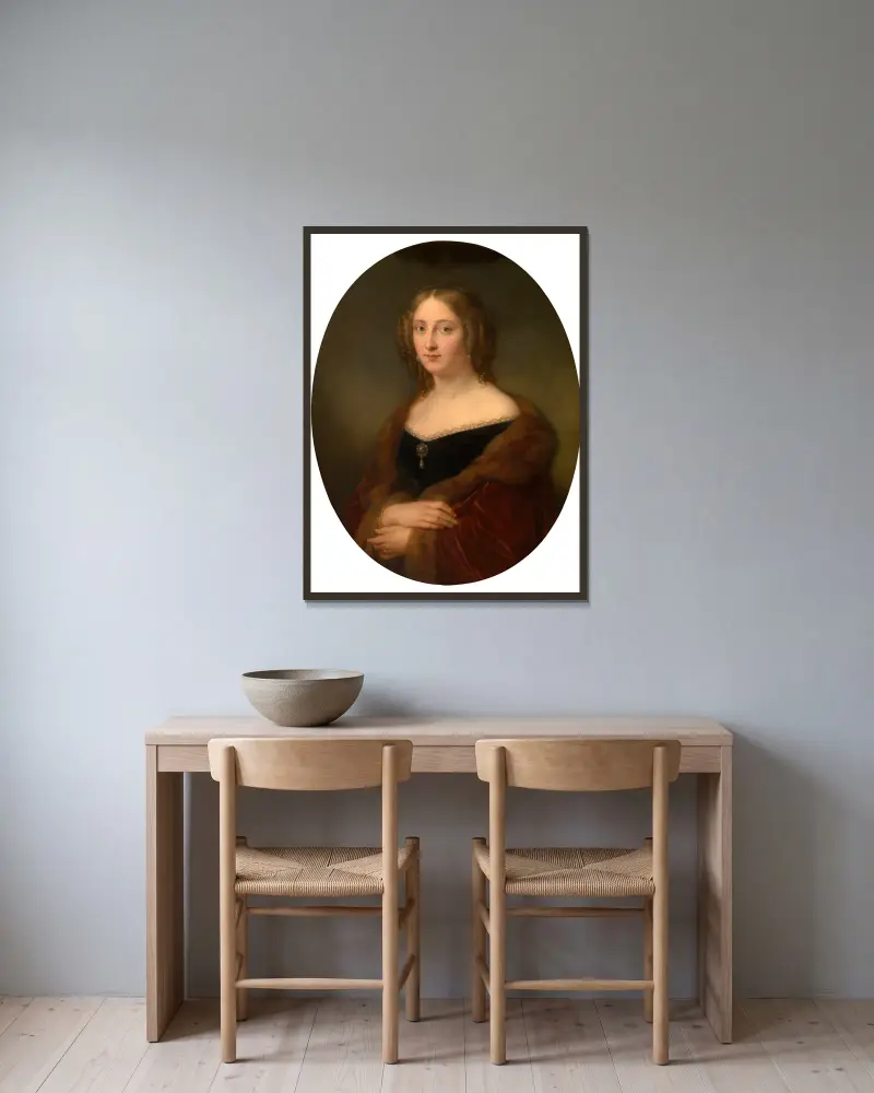 Baronessan Adelaïde Vanden Hecke-Baut de Rasmon av Nicaise De Keyser inramad på en vägg