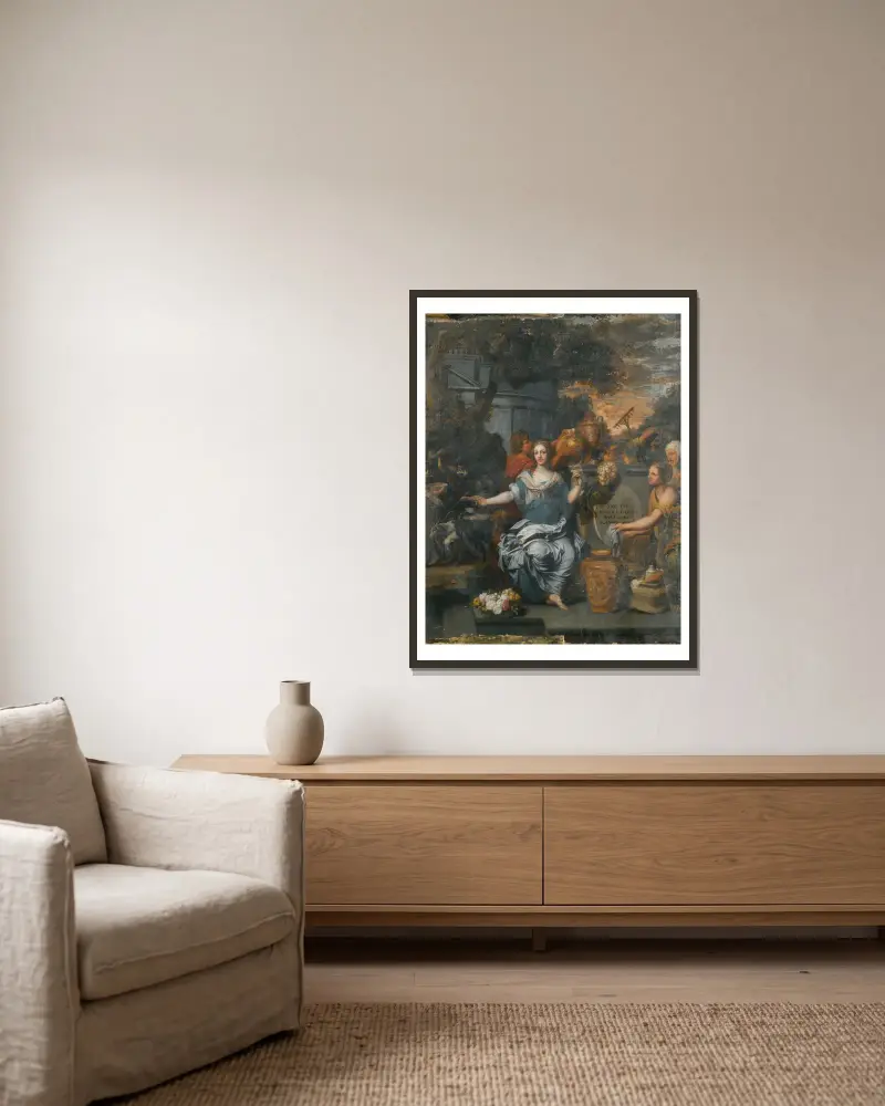 Ett offer till Pales av Gerard de Lairesse inramad på en vägg