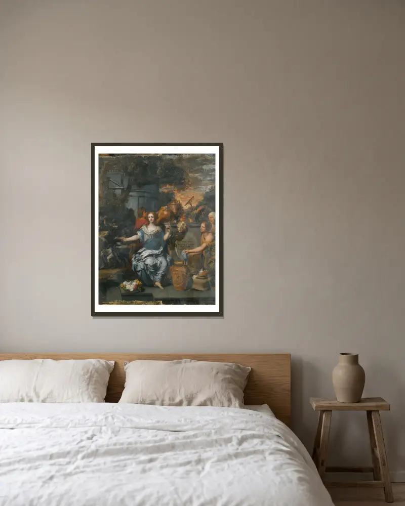 Ett offer till Pales av Gerard de Lairesse inramad på en vägg