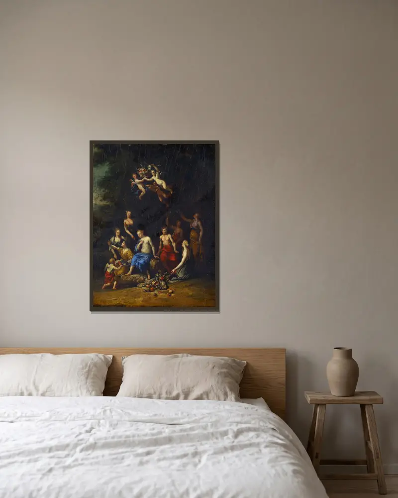 Bacchus und Pomona – Nr. 2 von Gerard de Lairesse gerahmt an einer Wand
