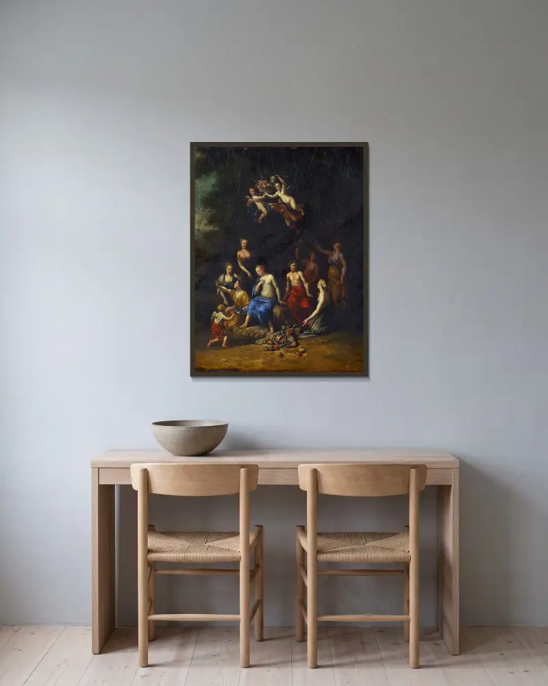 Bacchus und Pomona – Nr. 2 von Gerard de Lairesse gerahmt an einer Wand