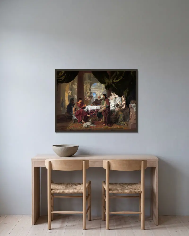 Kleopatras bankett, Gerard de Lairesse v rámu na stěně