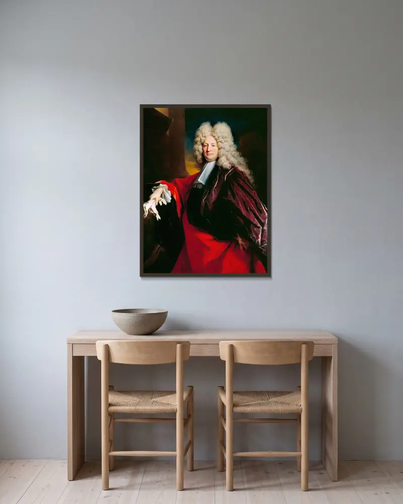 En parisisk rådman av Nicolas de Largillière inramad på en vägg