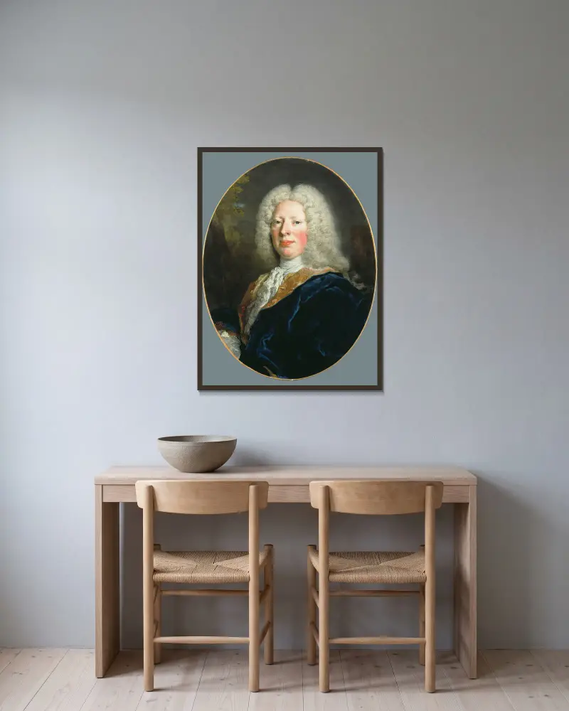Friedrich August, Graf Rutowski von Nicolas de Largillière gerahmt an einer Wand