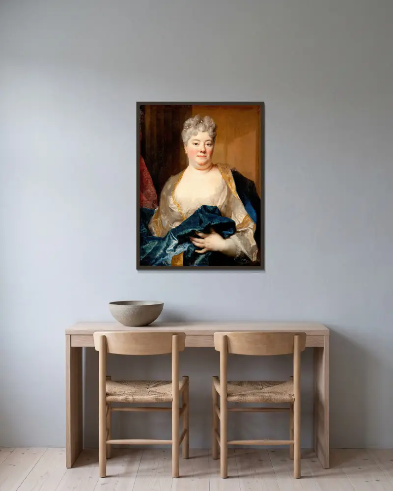 Stina Lillie av Nicolas de Largillière inramad på en vägg