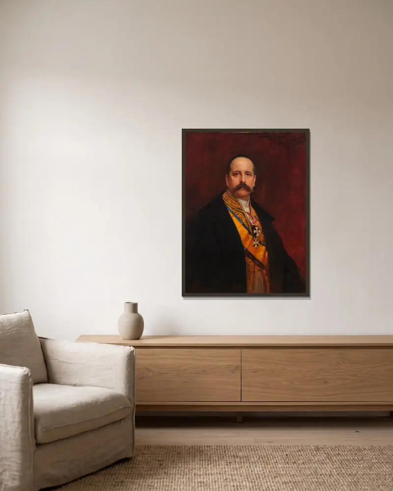 Alfons Mumm von Schwarzenstein, Philip Alexius de László v rámu na stěně