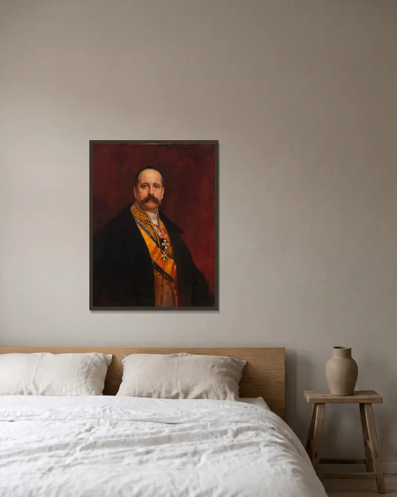 Alfons Mumm von Schwarzenstein, Philip Alexius de László v rámu na stěně