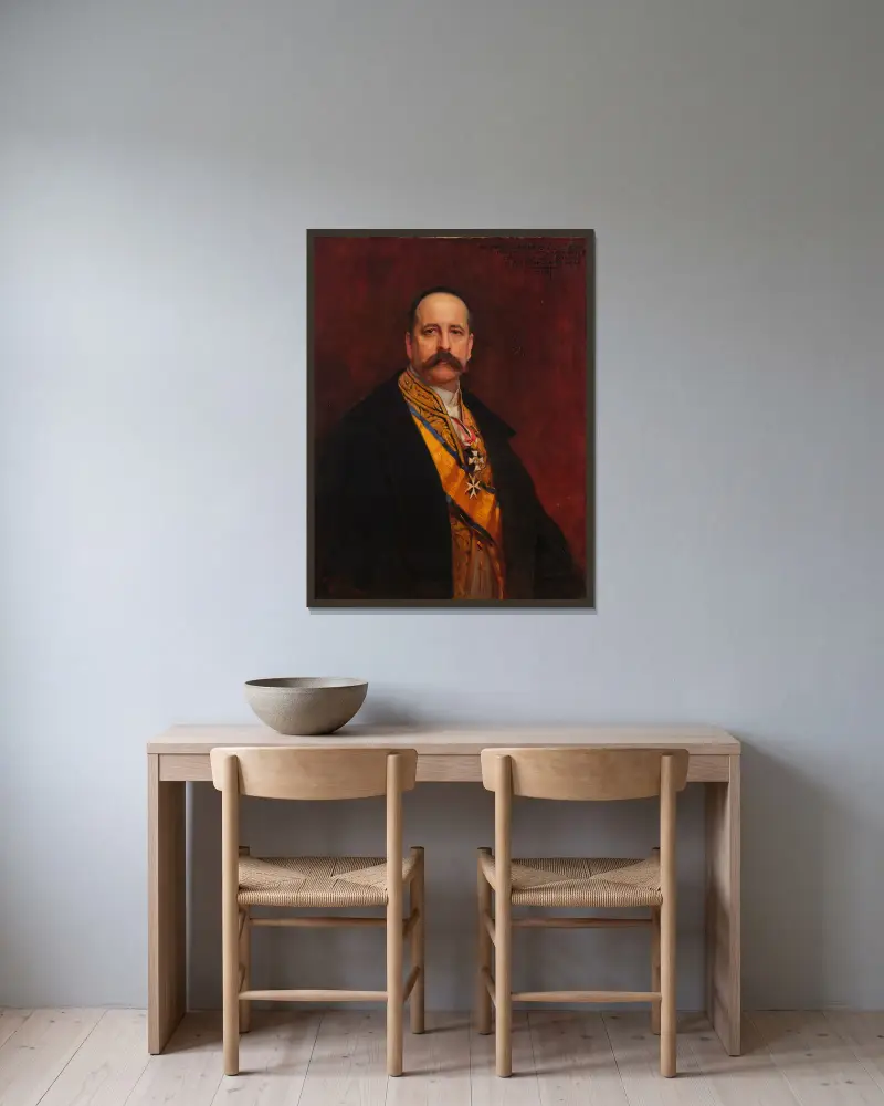 Alfons Mumm von Schwarzenstein, Philip Alexius de László v rámu na stěně