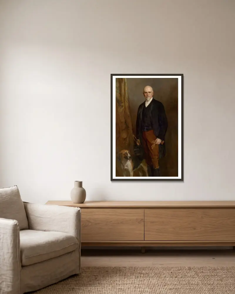 Bildnis Graf Heinrich Larisch-Moennich av Philip Alexius de László inramad på en vägg