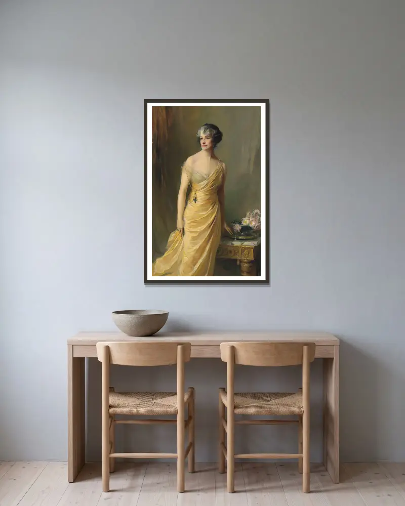 Lady Ludlow, née Alice Sedgwick Mankiewicz av Philip Alexius de László inramad på en vägg