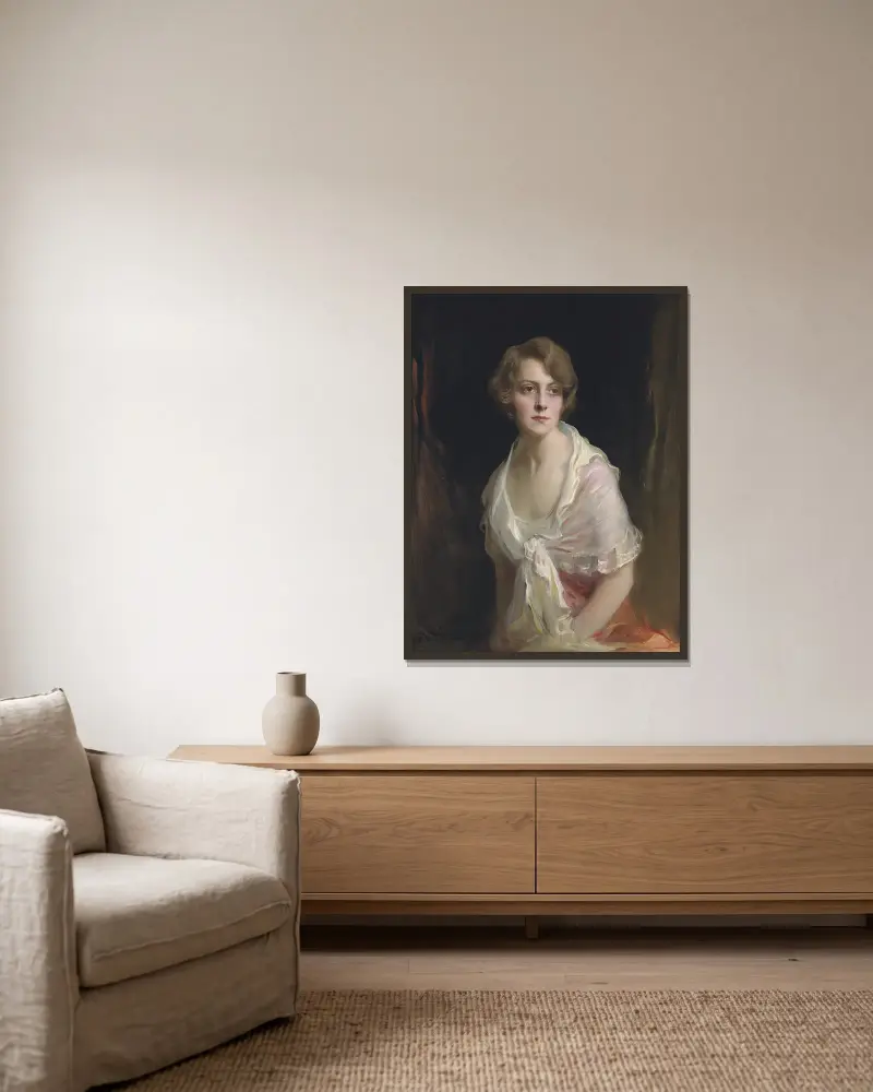 Mrs Claud Mullins, född Gwen Brandt av Philip Alexius de László inramad på en vägg