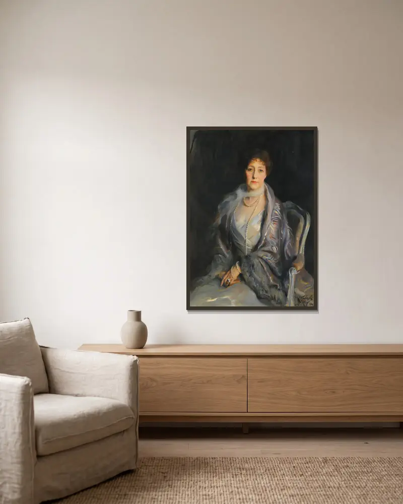 Portret damy, Philip Alexius de László w ramie na ścianie