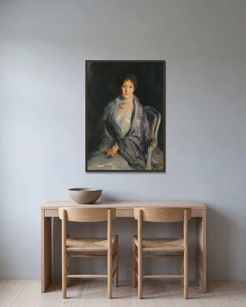 Portret damy, Philip Alexius de László w ramie na ścianie