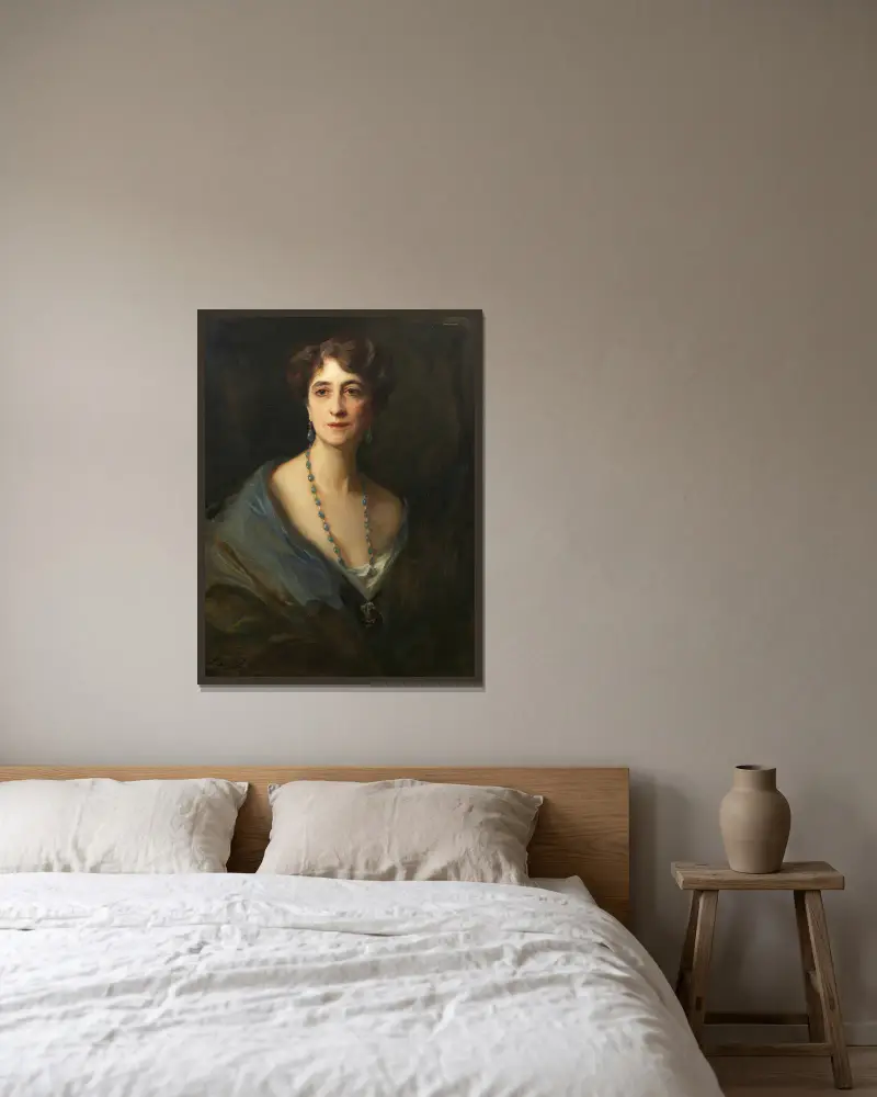 Porträtt av Lady Byng, född Marie Evelyn Moreton av Philip Alexius de László inramad på en vägg
