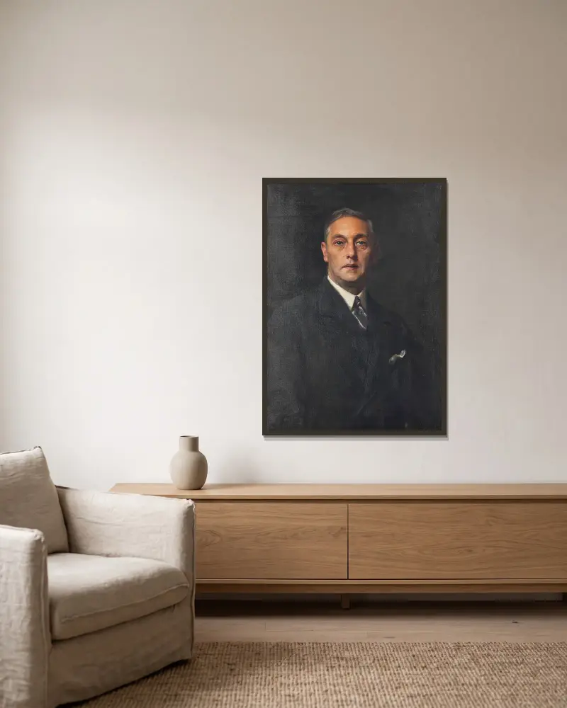 Porträtt av Norman Louis Cappel Esq. av Philip Alexius de László inramad på en vägg
