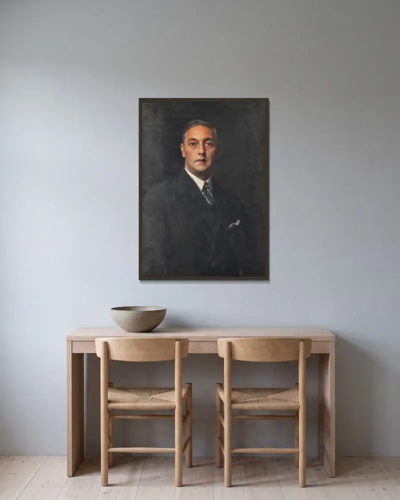 Porträtt av Norman Louis Cappel Esq. av Philip Alexius de László inramad på en vägg