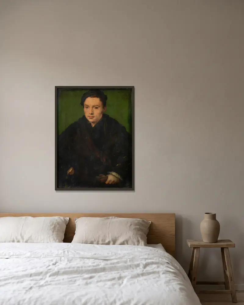 Bildnis eines Mannes von Corneille de Lyon gerahmt an einer Wand