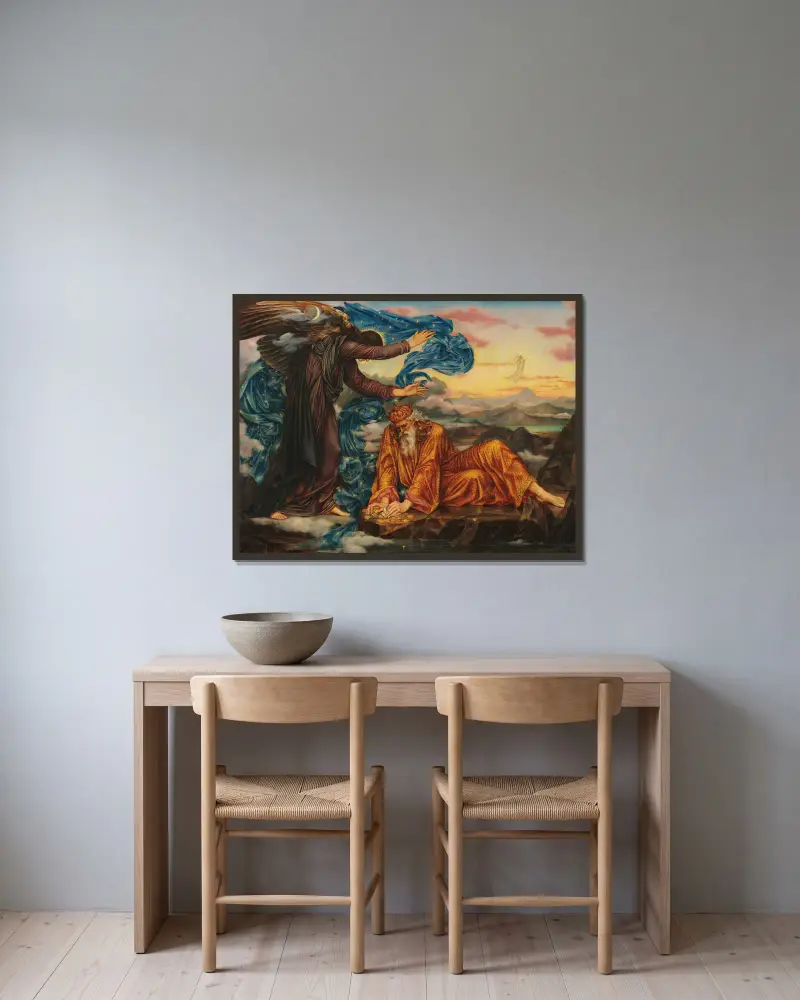 Earthbound av Evelyn De Morgan inramad på en vägg