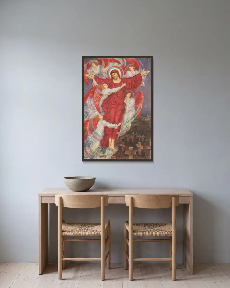 The Red Cross av Evelyn De Morgan inramad på en vägg