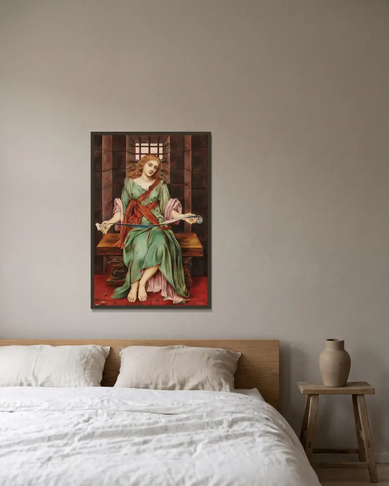 The Soul’s Prison House av Evelyn De Morgan inramad på en vägg