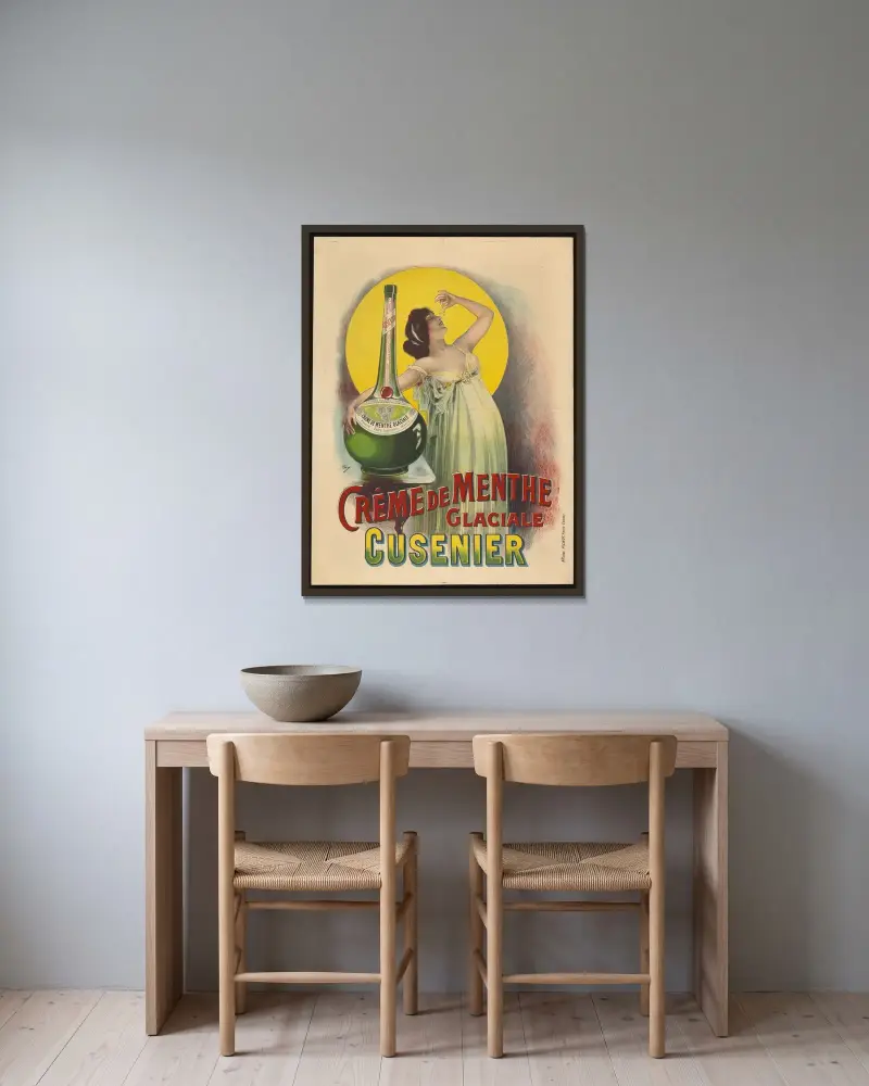 Crême de Menthe, Glaciale, Cusenier, Pal (Jean de Paleologue) w ramie na ścianie