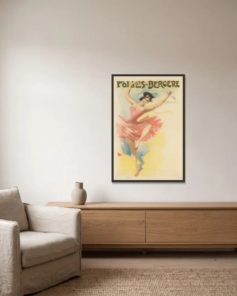 Folies-Bergère. Varje kväll la Loïe Fuller av Pal (Jean de Paleologue) inramad på en vägg