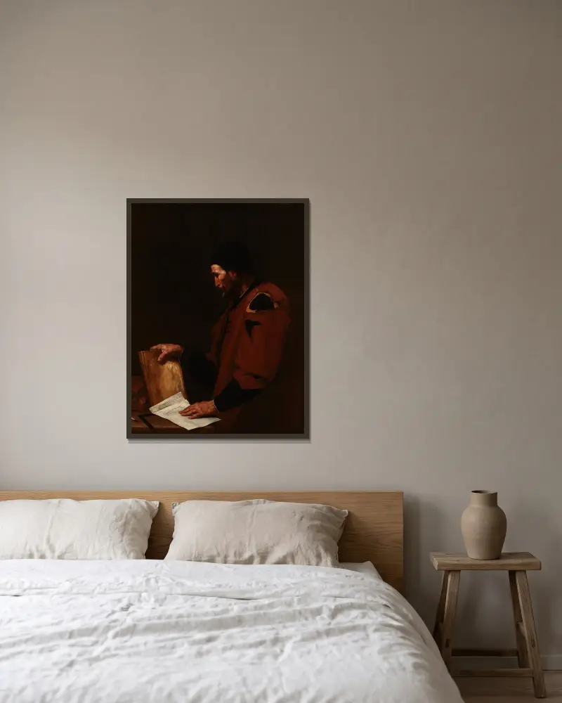 Ein Philosoph, vermutlich Euklid von Jusepe de Ribera gerahmt an einer Wand