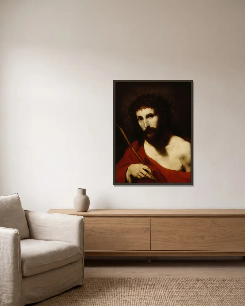 Ecce Homo, 1644, Jusepe de Ribera w ramie na ścianie