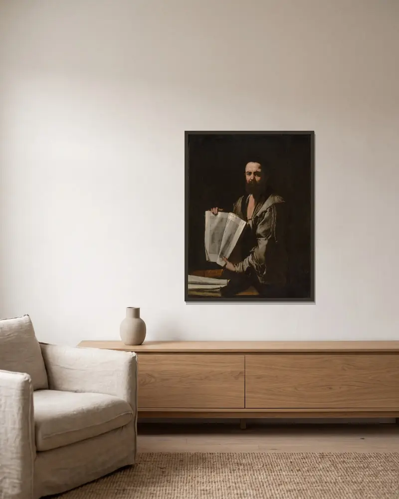 Euklid von Jusepe de Ribera gerahmt an einer Wand