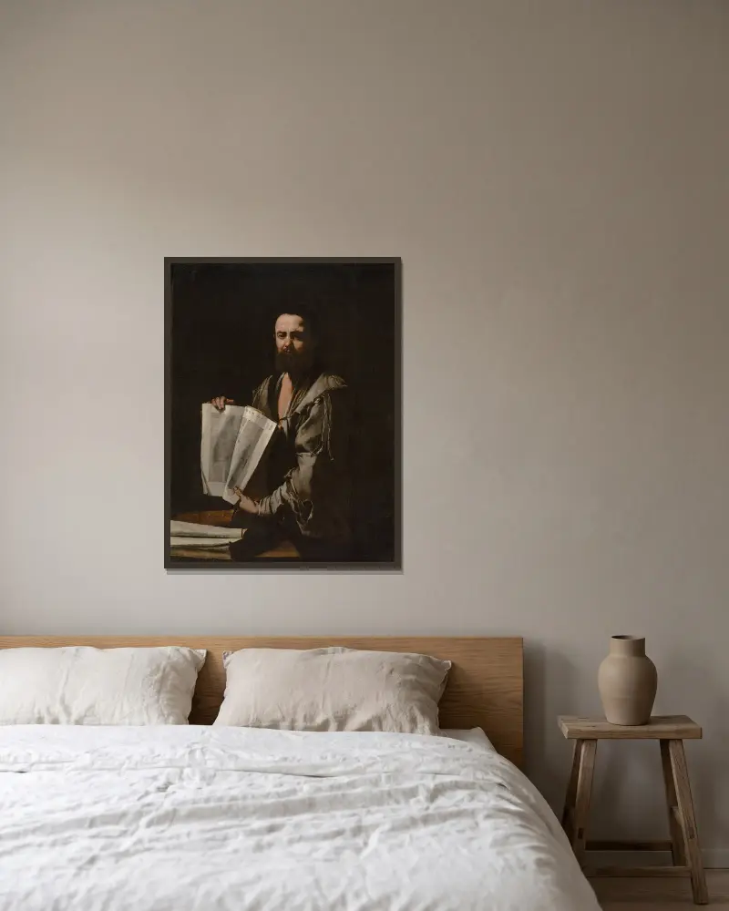 Euklid von Jusepe de Ribera gerahmt an einer Wand