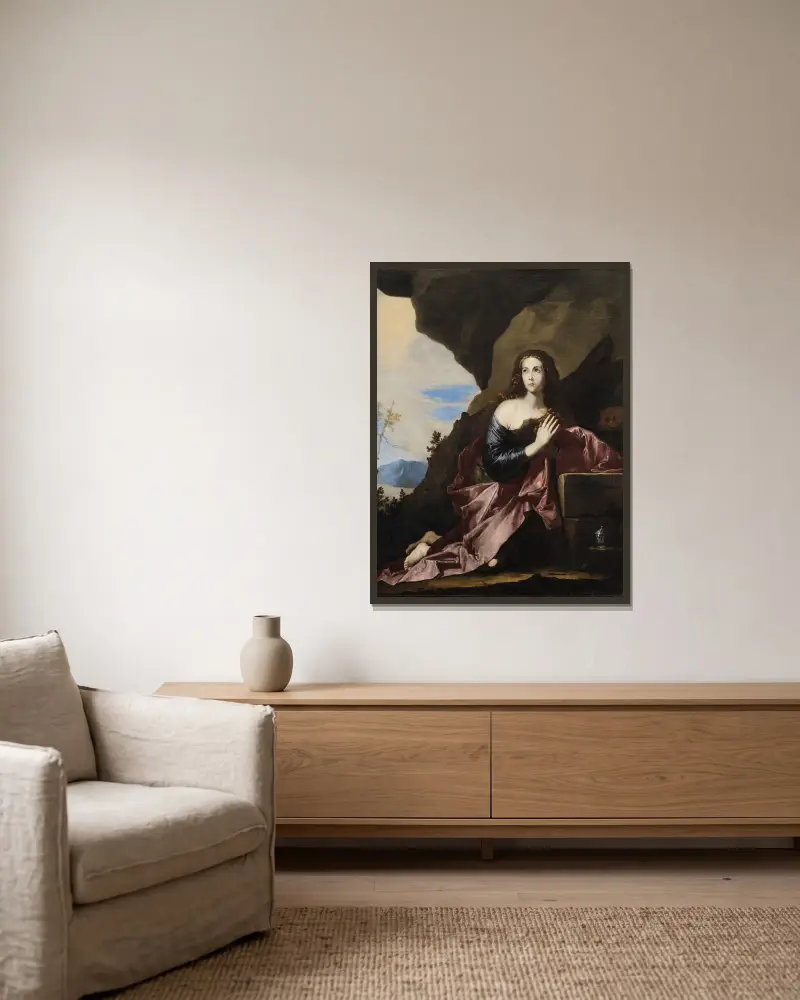 Pokutująca Maria Magdalena, Jusepe de Ribera w ramie na ścianie