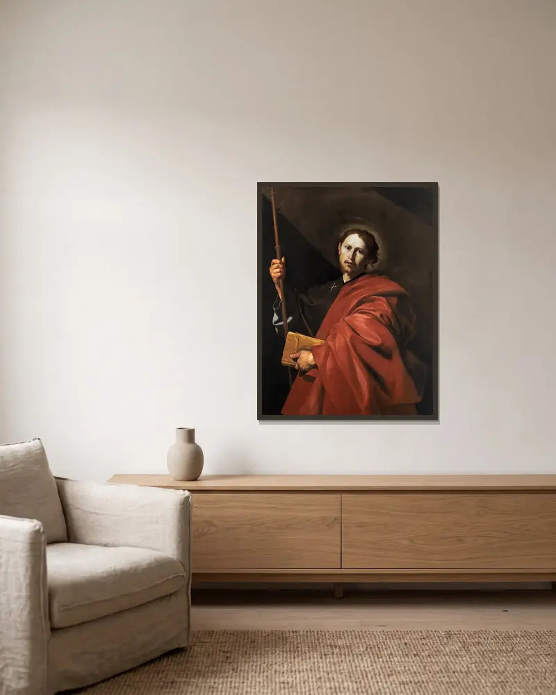 Saint James the Greater, 1615 av Jusepe de Ribera inramad på en vägg