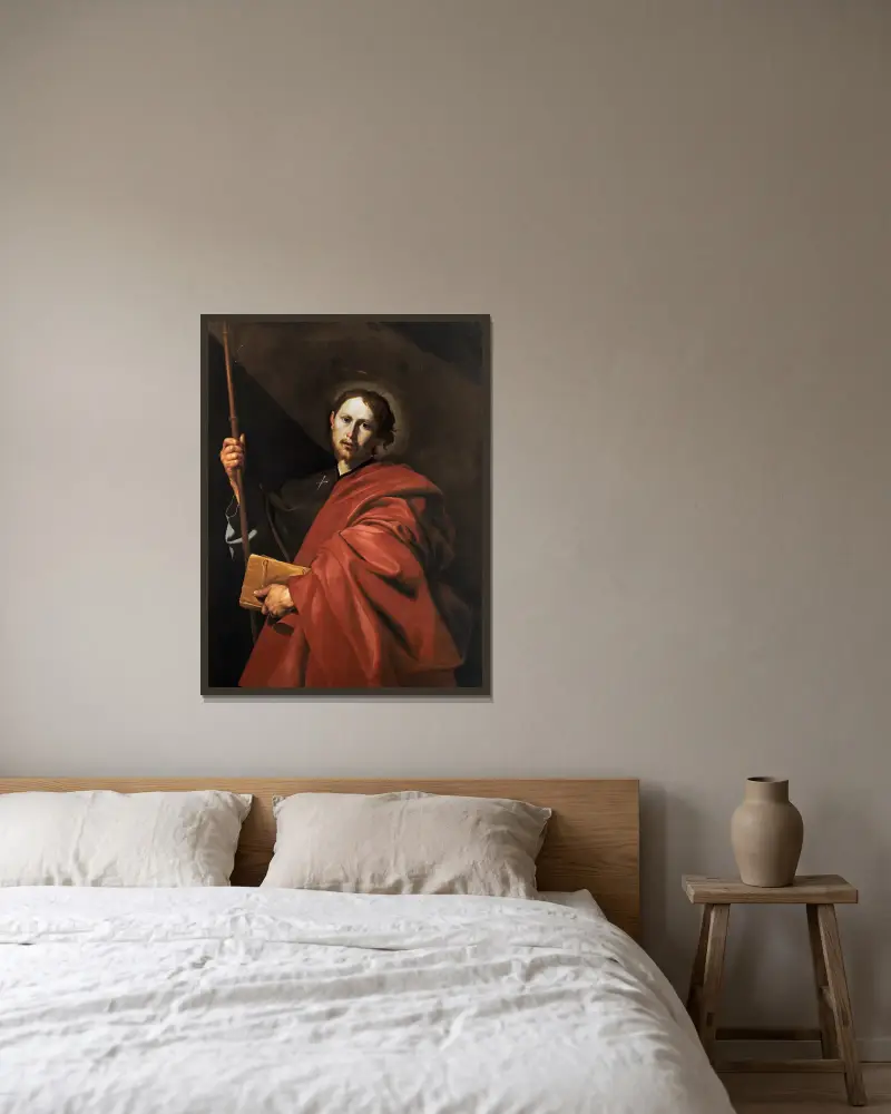 Saint James the Greater, 1615 av Jusepe de Ribera inramad på en vägg