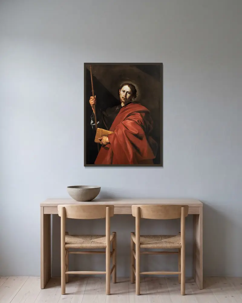 Saint James the Greater, 1615 av Jusepe de Ribera inramad på en vägg