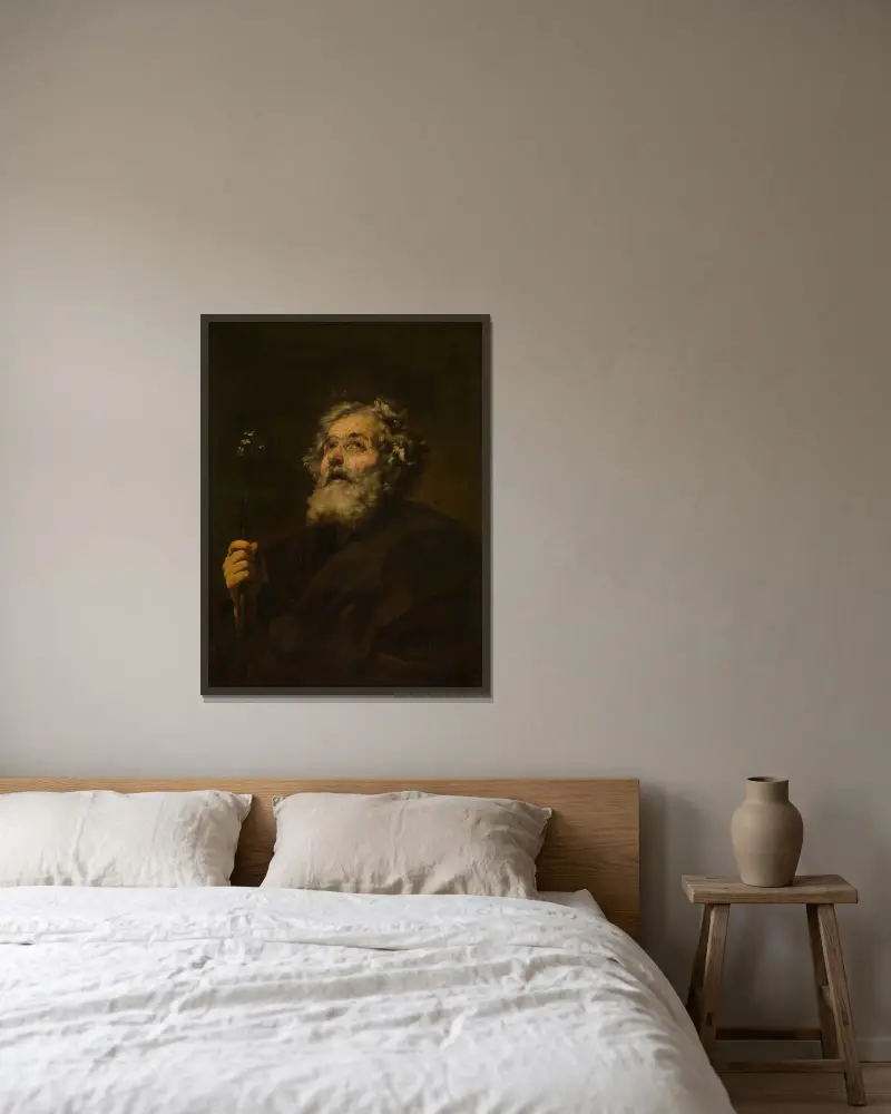 Saint Joseph – nr 1 av Jusepe de Ribera inramad på en vägg