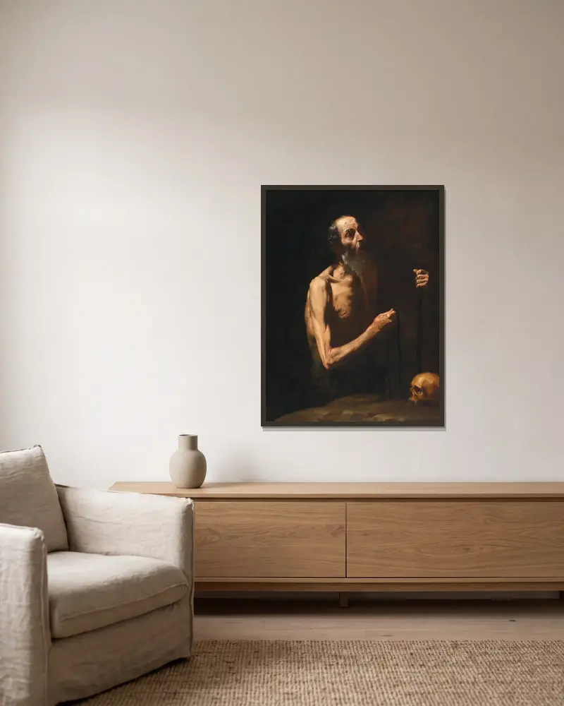 Der heilige Onuphrius – Nr. 2 von Jusepe de Ribera gerahmt an einer Wand