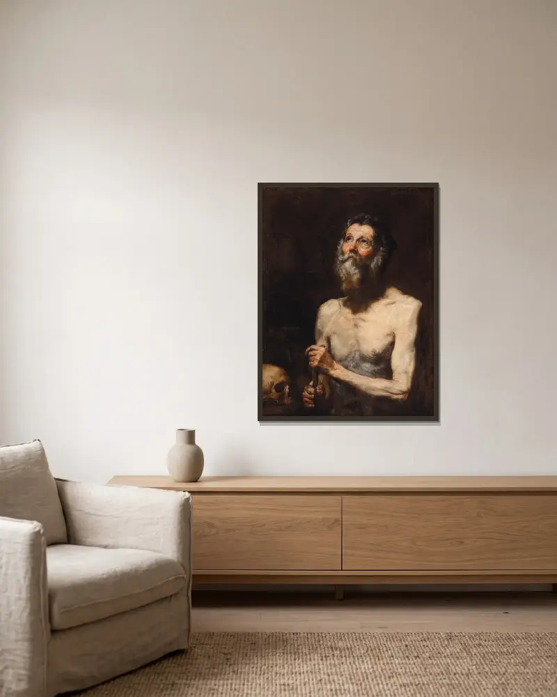 Heiliger Onuphrius – Nr. 1 von Jusepe de Ribera gerahmt an einer Wand