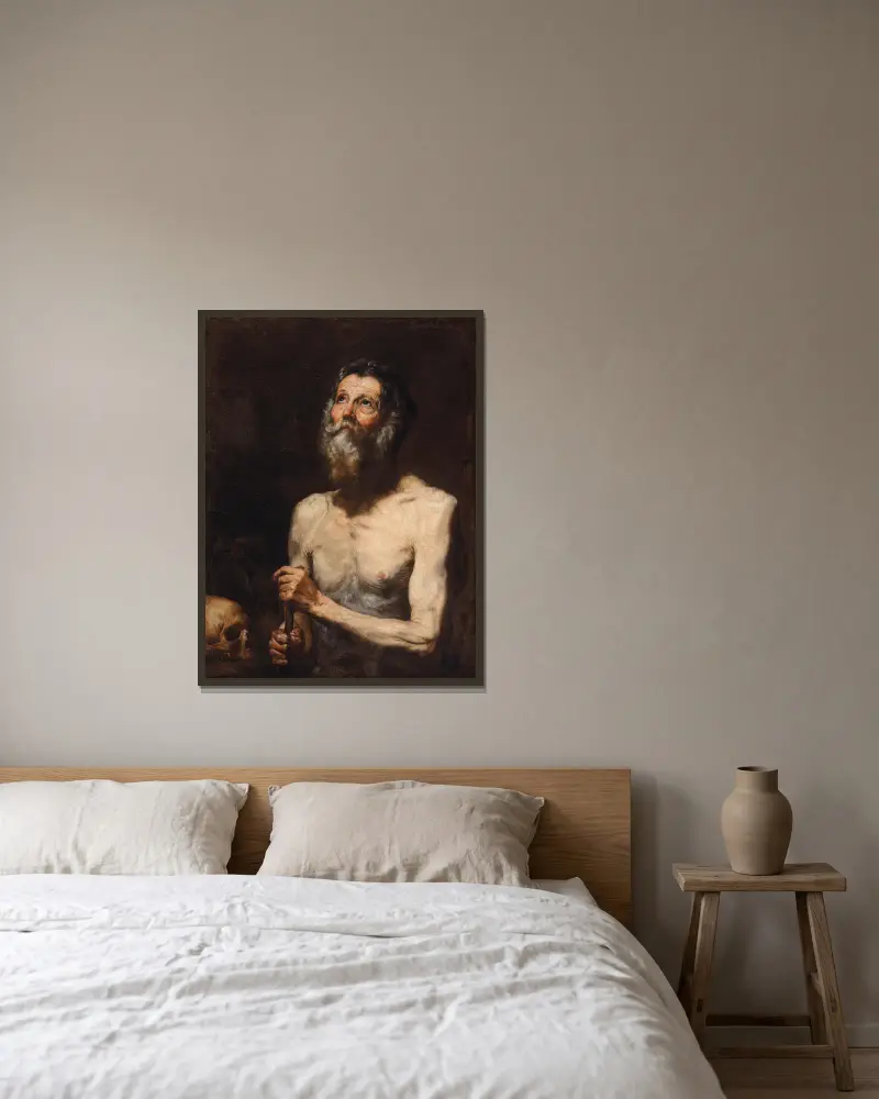 Heiliger Onuphrius – Nr. 1 von Jusepe de Ribera gerahmt an einer Wand