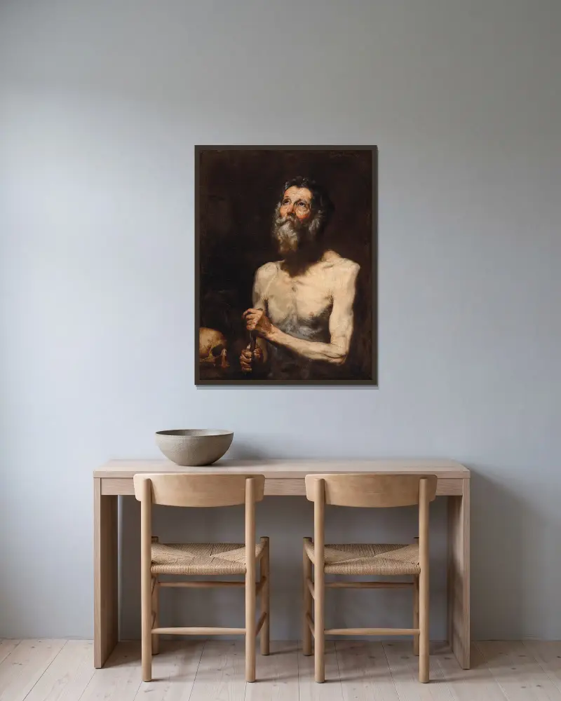 Heiliger Onuphrius – Nr. 1 von Jusepe de Ribera gerahmt an einer Wand
