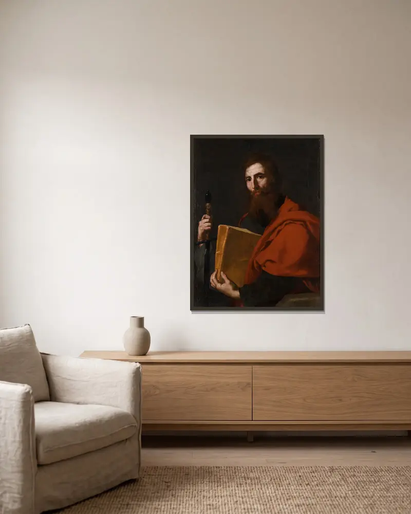 Heiliger Paulus von Jusepe de Ribera gerahmt an einer Wand