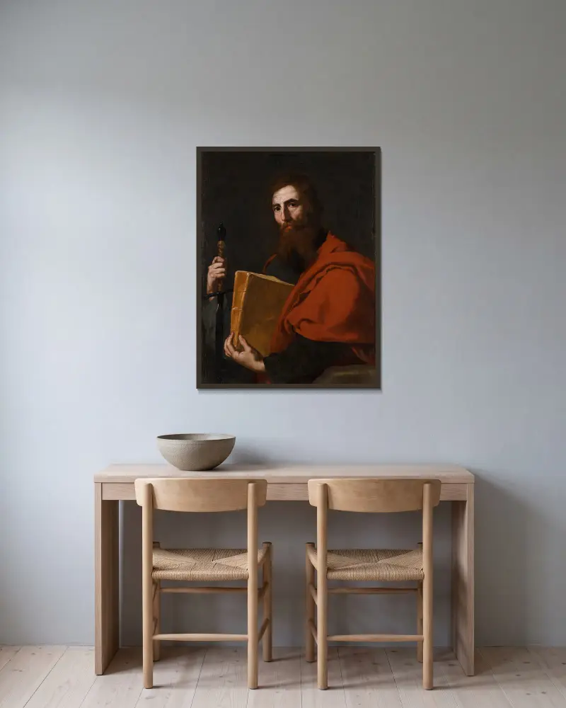 Heiliger Paulus von Jusepe de Ribera gerahmt an einer Wand