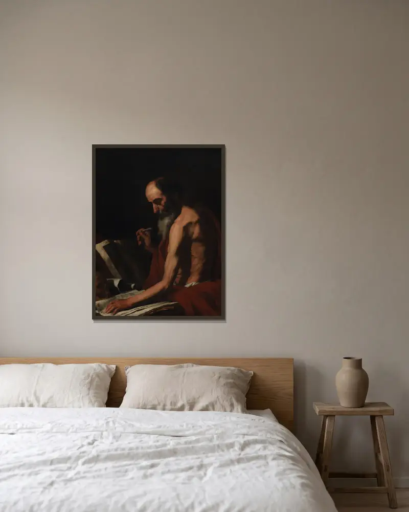 Hieronymus von Jusepe de Ribera gerahmt an einer Wand