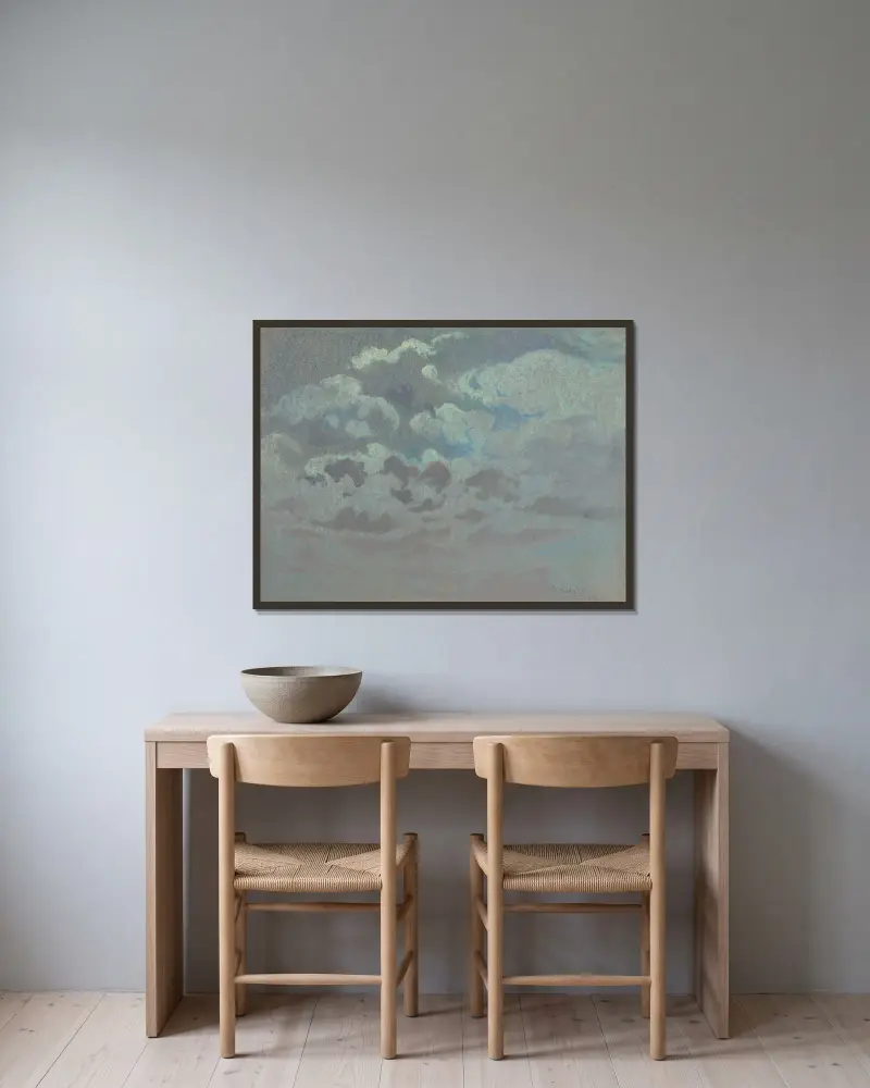Cloud Study av Rodolphe De Saegher inramad på en vägg