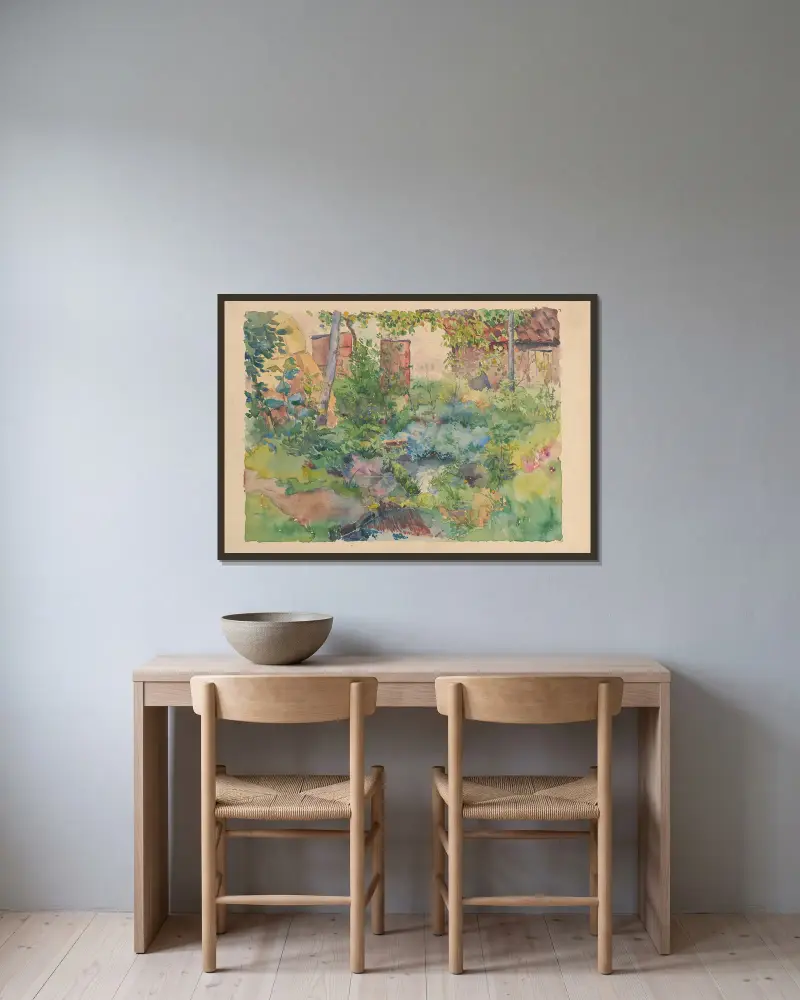 Garden av Rodolphe De Saegher inramad på en vägg
