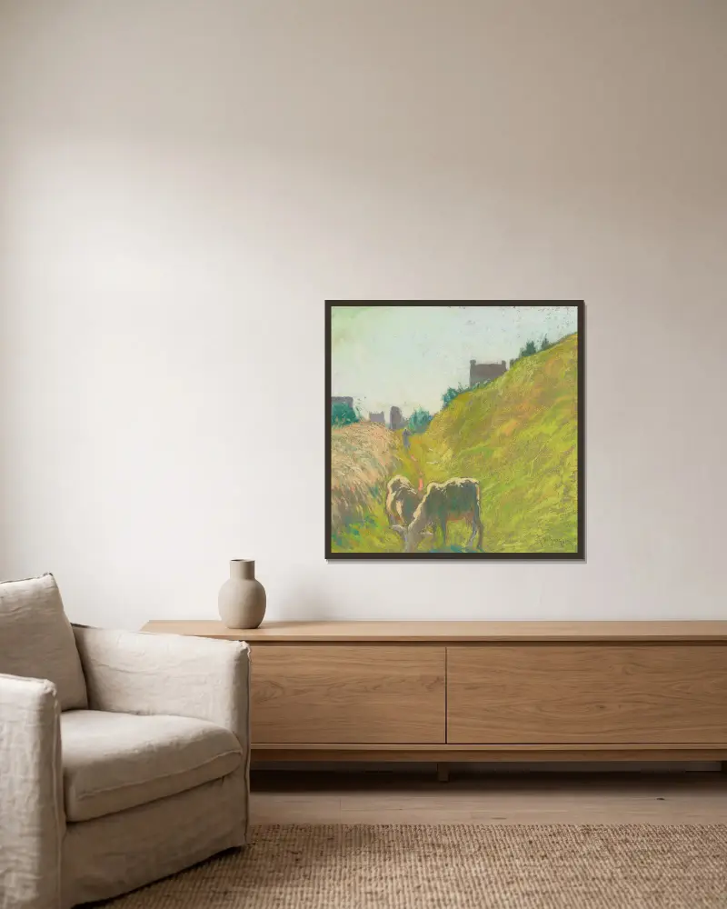Goats Grazing, Rodolphe De Saegher v rámu na stěně